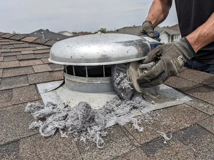 Cleaning Dryer Vent On Roof in Wayland