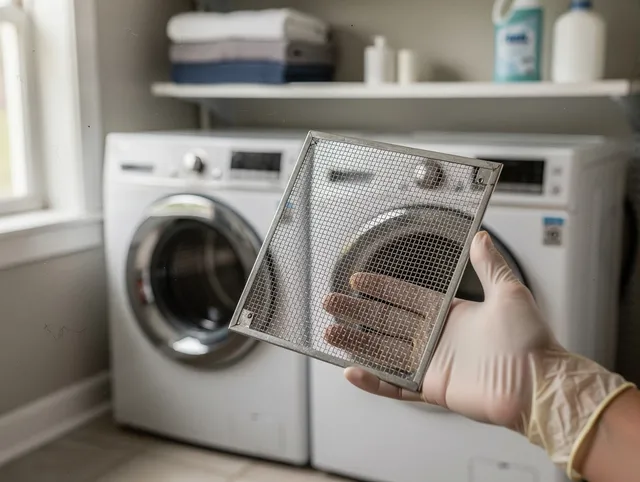 Wayland Dryer Vent Cleaning specialist performing detailed lint trap cleaning service in Wayland