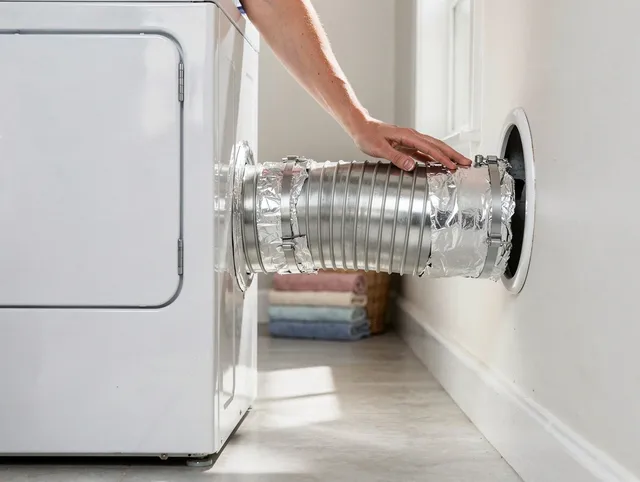 Professional dryer vent hose installation by Wayland Dryer Vent Cleaning in Wayland